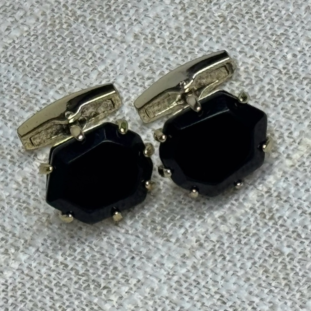 Kendra Scott Morgan Gold Cuff Links in Black